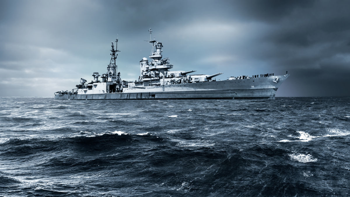 USS Indianapolis underway during WW2