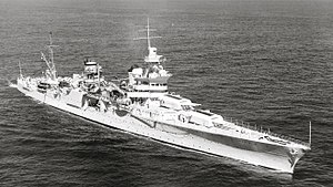 USS Indianapolis underway during WW2