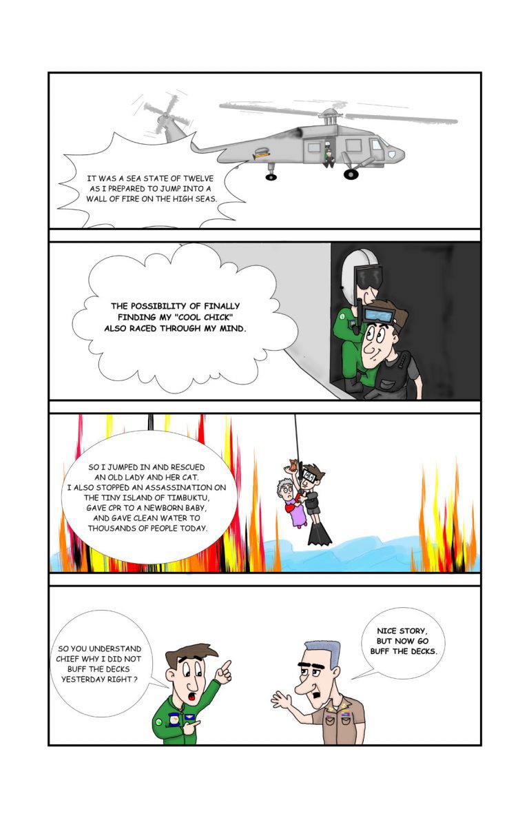 Military humor about a buffer story