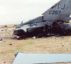 USAF Colonel Jeff Tice F16 aircraft wreckage.