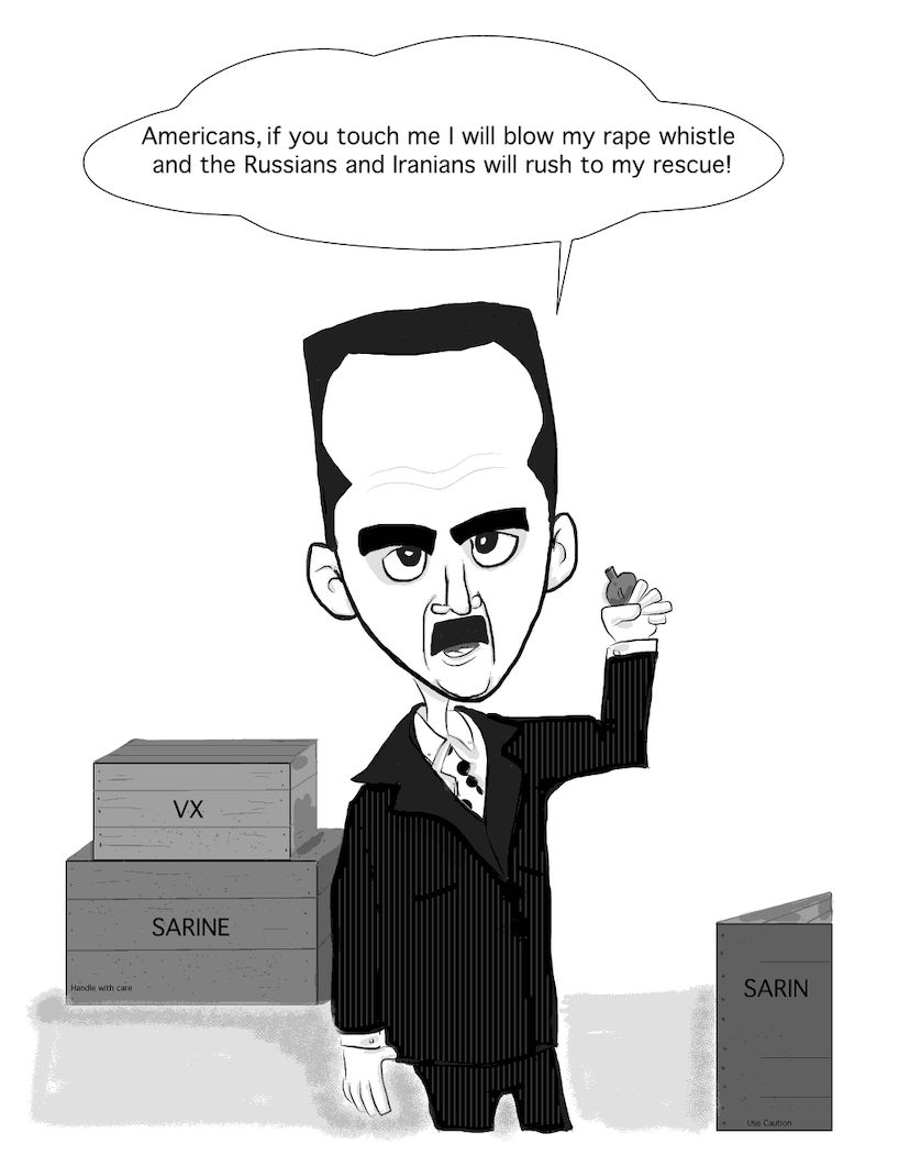 Syrian dictator Bashar Hafez al-Assad is worried about losing power humor.