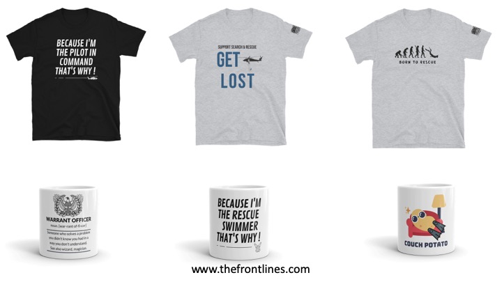 The Frontlines shop has military mugs, shirts and more.