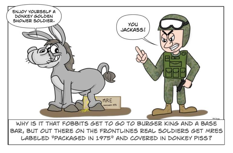 An Army FOBBIT vs. the frontlines soldier has many more perks and food choices.