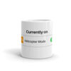 Currently on helicopter mode glossy white coffee cup front 11 oz side view.