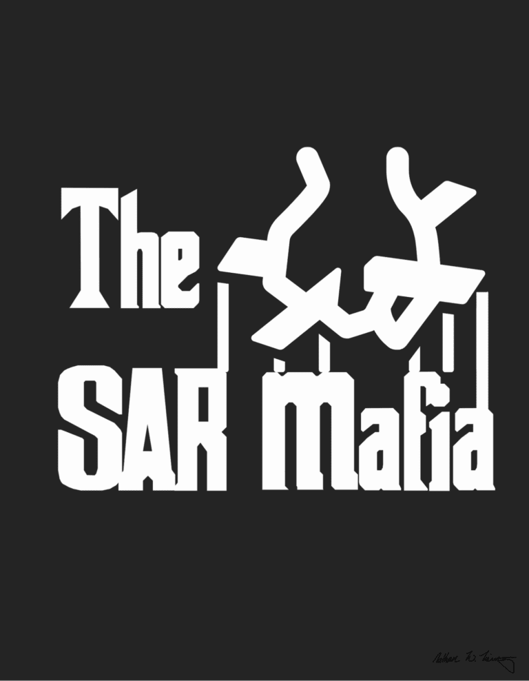 The search and rescue (SAR) Mafia is a godfather themed shirt.