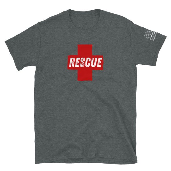 Rescue specialist search and rescue red cross grey shirt.