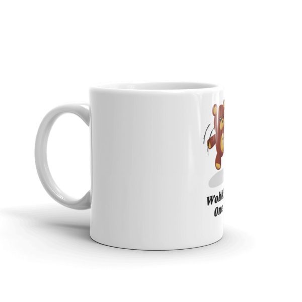 Army Warrant Officer Wobbly One and Wojgy Bear white glossy mug. Side view of coffee cup.