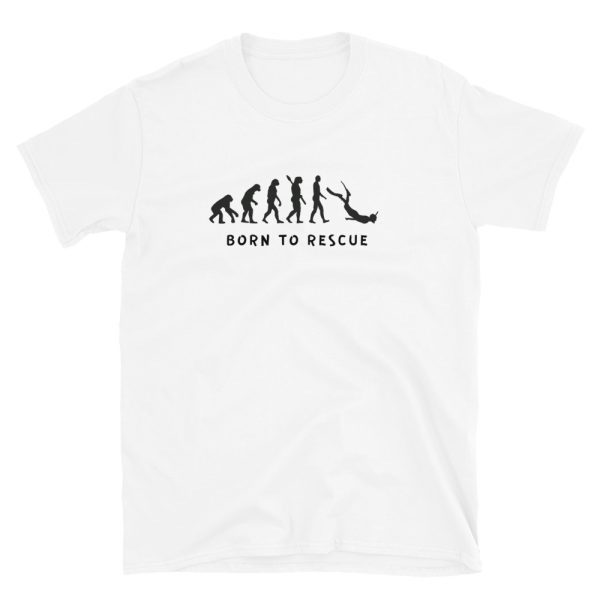 Rescue swimmers are born to rescue so others may live. This is a white navy shirt.