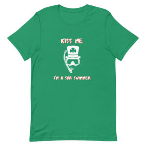 Kiss me I'm a rescue swimmer is a perfect Saint Patrick's Day green t-shirt.