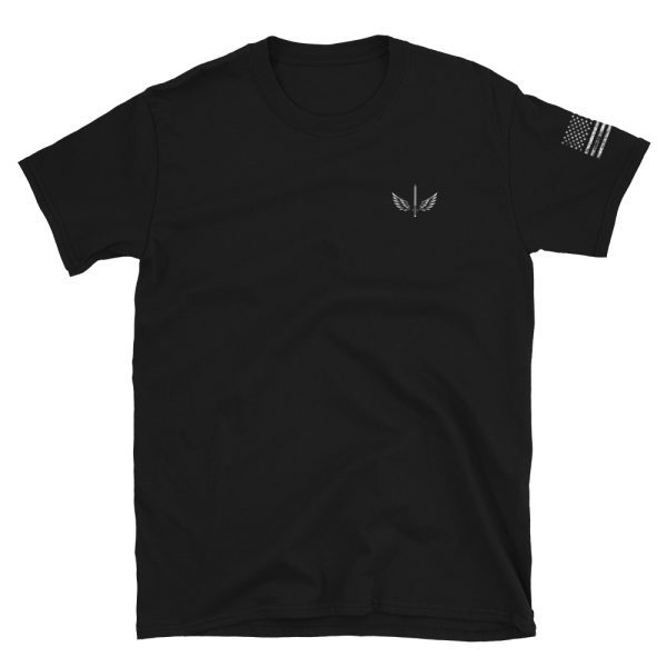 The 160th NightStalkers quote of Death Waits in the Dark is The Frontlines black colored t-shirt design features the sword and wings logo.