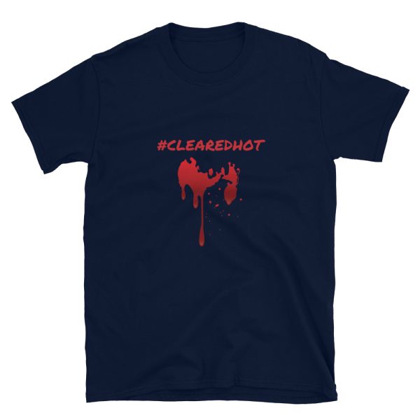 Cleared hot is the term used for attack pilots, Marines and Army soldiers to begin engaging with lethal force against the enemy. The frontlines military inspired navy blue colored t-shirt is available in all sizes.