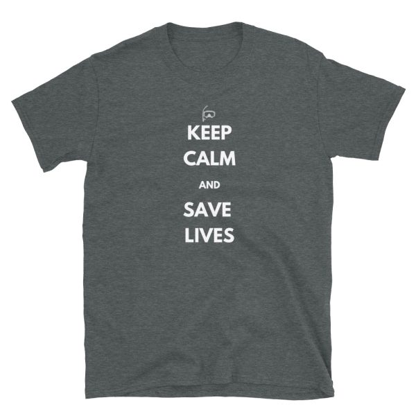 keep calm and save lives first responder shirt in grey