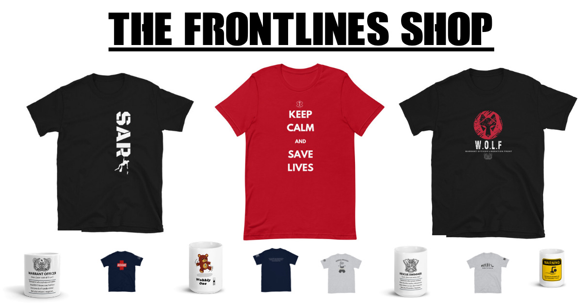 the frontlines shop for military t-shirts and coffee cups.