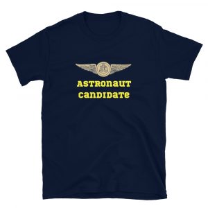 astronaut candidate navy blue military t-shirt from the frontlines.